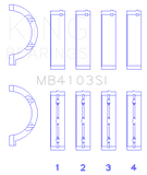 King Engine Bearings MB4103SI025 MAIN BEARING SET For CHRYSLER 197; bimetal (aluminum silicon base)
