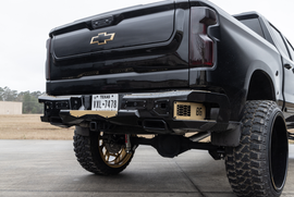 Freedom Rear Bumper For 2019-2025 Silverado/Sierra 1500 Sensor Cutouts, Bare Metal Bodyguard Bumpers