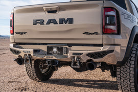 Freedom Rear Bumper For 2021-2024 Ram 1500 TRX Sensor Cutouts Dual exhaust Texture Black Powdercoat Bodyguard Bumpers