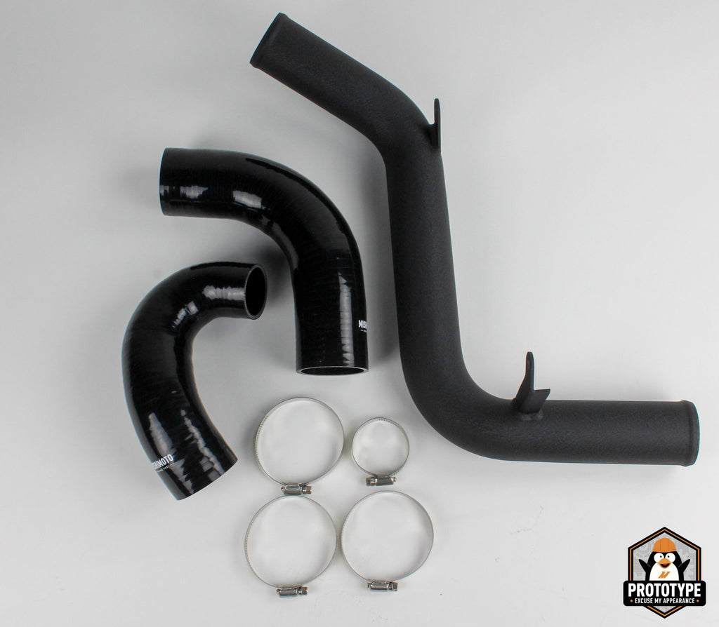 Mishimoto MMICP-FOST-13HWBK Ford Focus ST Hot-Side Intercooler Pipe, 2013-2018 Wrinkle Black