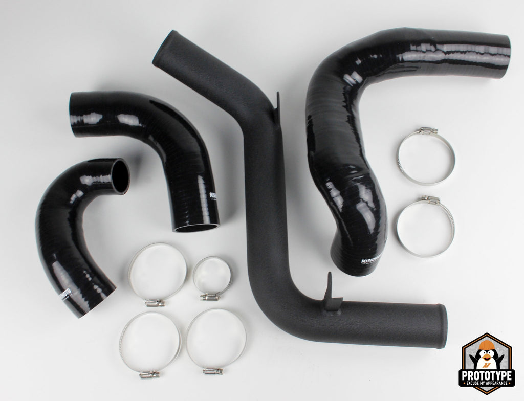 Mishimoto MMICP-FOST-13KWBK Ford Focus ST Intercooler Pipe Kit, 2013-2018 Wrinkle Black