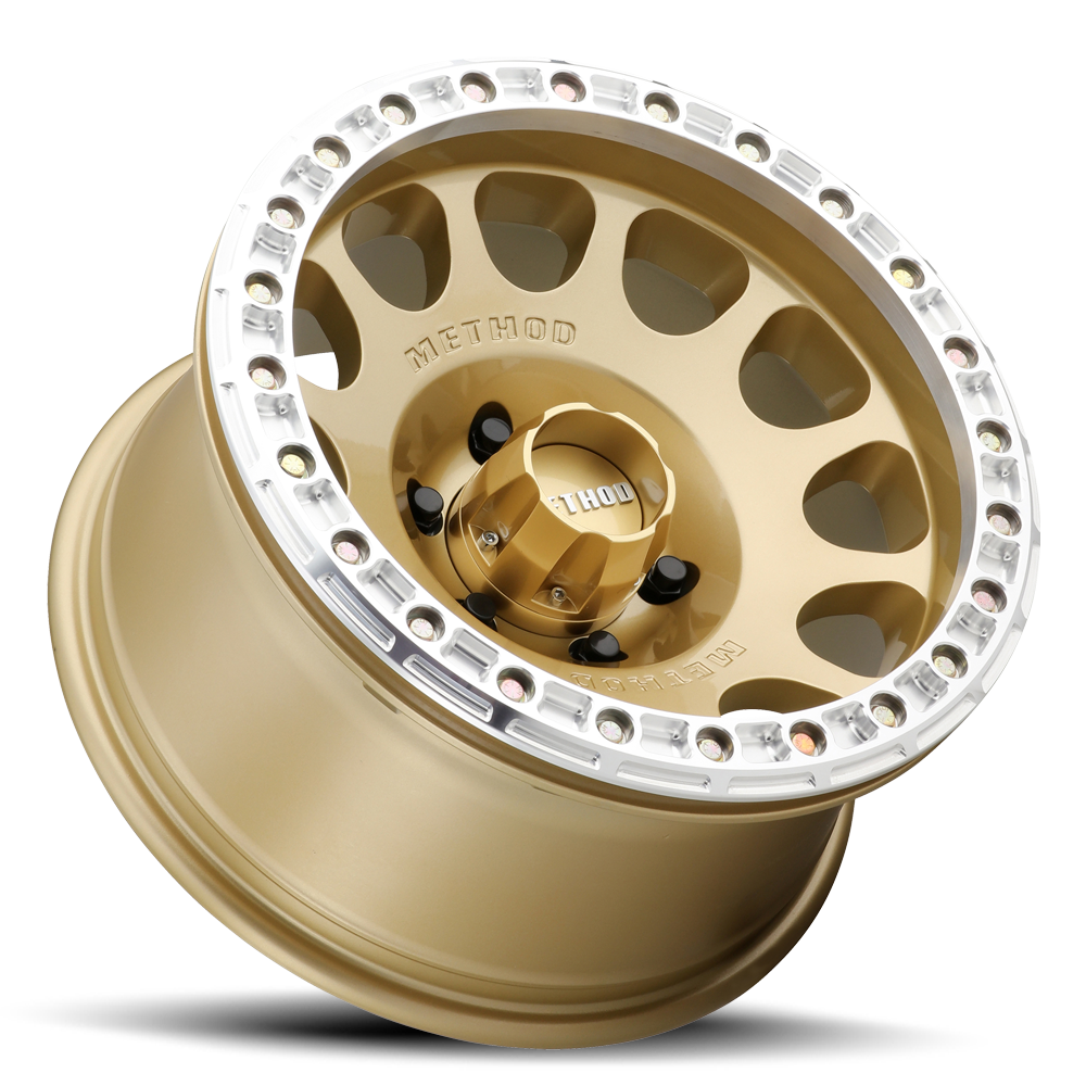 Aluminum Wheels 17x9 Beadlock MR105 Bolt Pattern 5 On 127 Offset -38 Lip Size 1.77 Gold GD Method