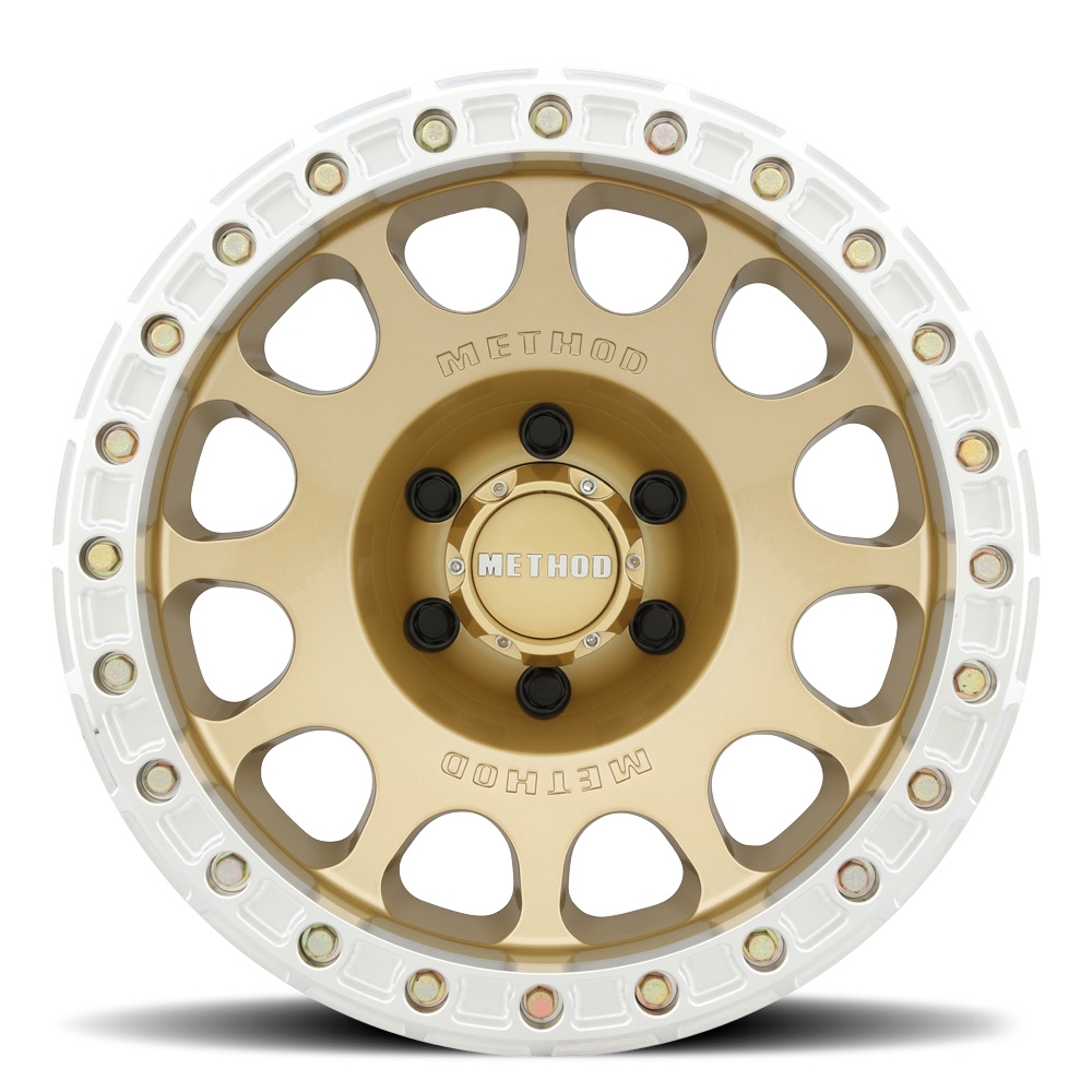 Aluminum Wheels 17x9 Beadlock MR105 Bolt Pattern 5 On 127 Offset -38 Lip Size 1.77 Gold GD Method