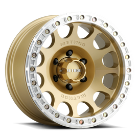 Aluminum Wheels 17x9 Beadlock MR105 Bolt Pattern 6 On 139.7 Offset -38 Lip Size 1.77 Gold GD Method