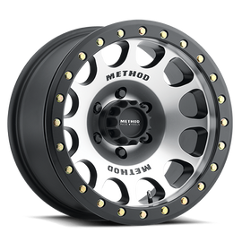Aluminum Wheels 17x9 Beadlock MR105 Bolt Pattern 6 On 139.7 Offset -38 Lip Size 1.77 Matte Black MBM Machined Face Method