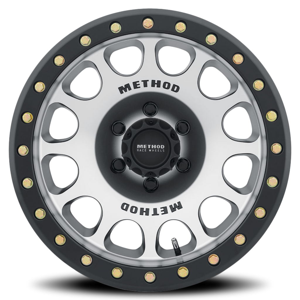 Aluminum Wheels 17x9 Beadlock MR105 Bolt Pattern 6 On 139.7 Offset -38 Lip Size 1.77 Matte Black MBM Machined Face Method