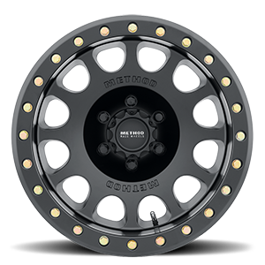 Aluminum Wheels 17x9 Beadlock MR105 Bolt Pattern 6 On 139.7 Offset -38 Lip Size 1.77 Matte Black MB Method