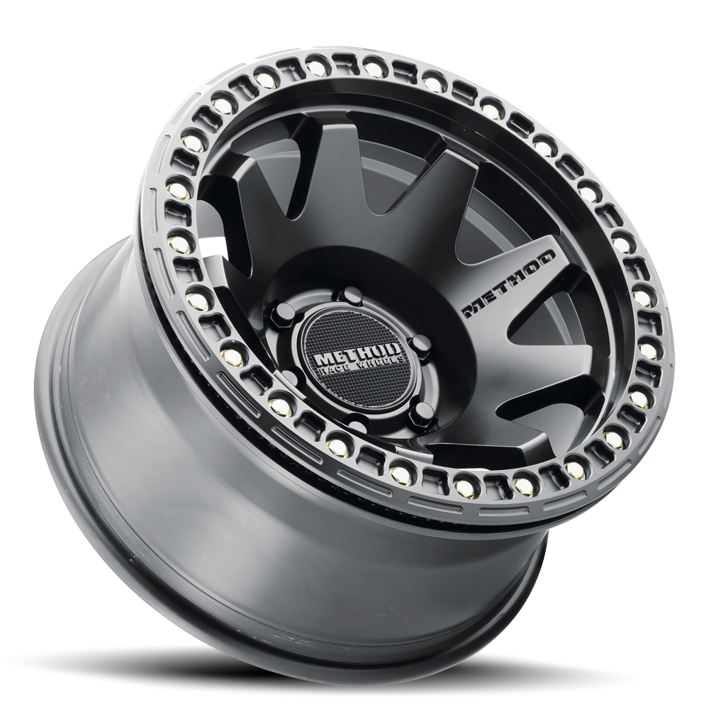 Aluminum Wheels 17x9 MR108 Bolt Pattern 6 On 139.7 Offset -44 Lip Size 0.63 Matte Black MB Method
