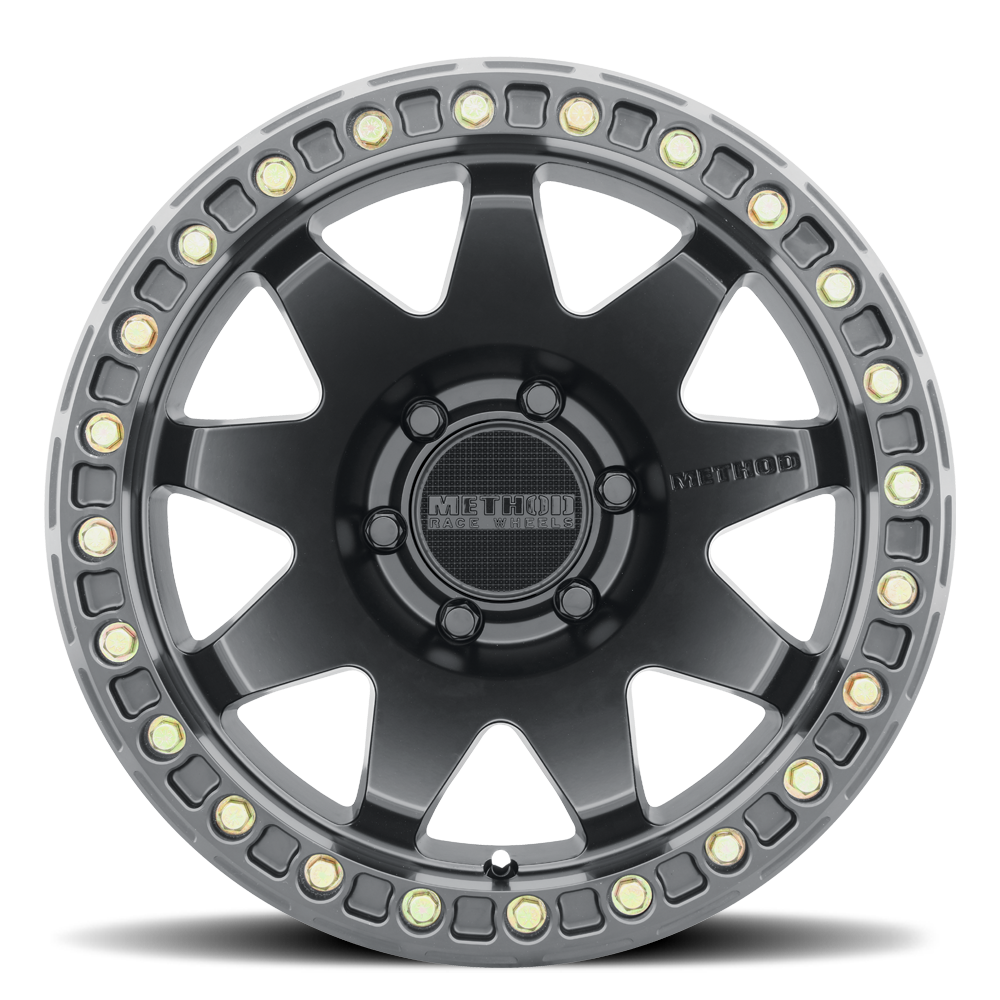 Aluminum Wheels 17x9 MR108 Bolt Pattern 6 On 139.7 Offset -44 Lip Size 0.63 Matte Black MB Method