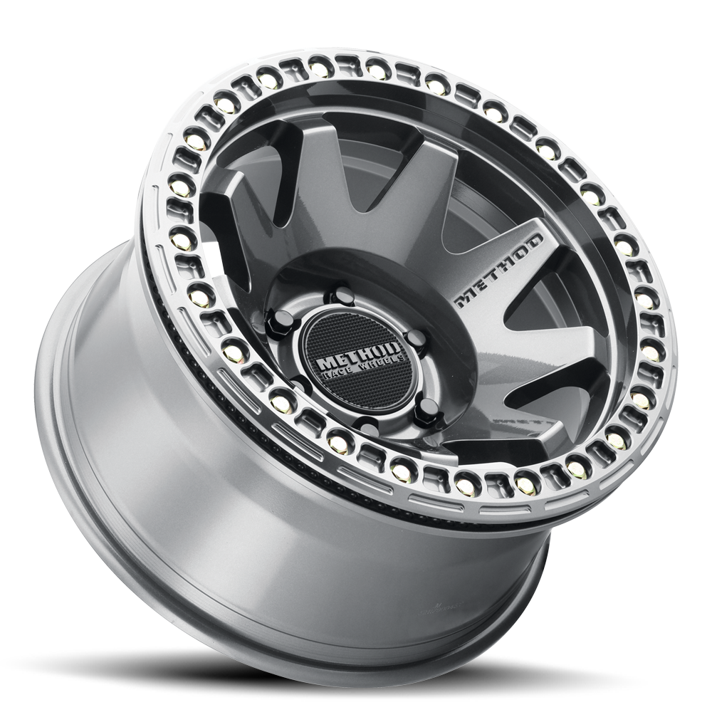 Aluminum Wheels 17x9 MR108 Bolt Pattern 6 On 139.7 Offset -44 Lip Size 0.63 Gloss Titanium GY Method