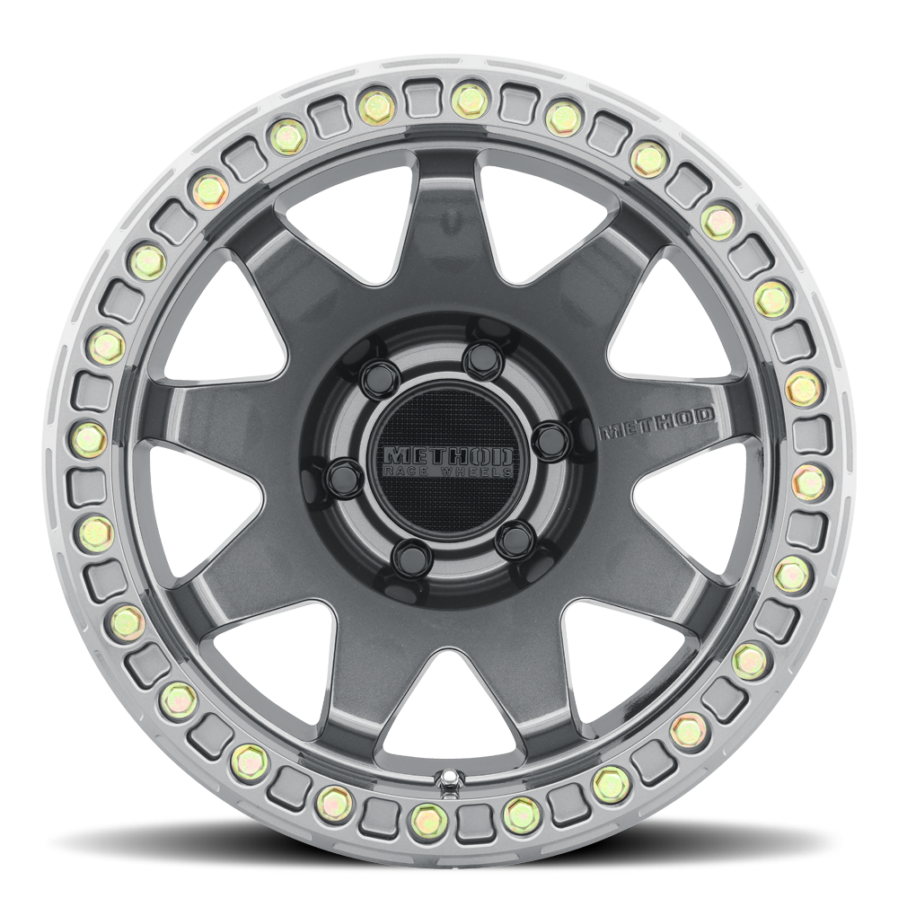 Aluminum Wheels 17x9 MR108 Bolt Pattern 6 On 139.7 Offset -44 Lip Size 0.63 Gloss Titanium GY Method