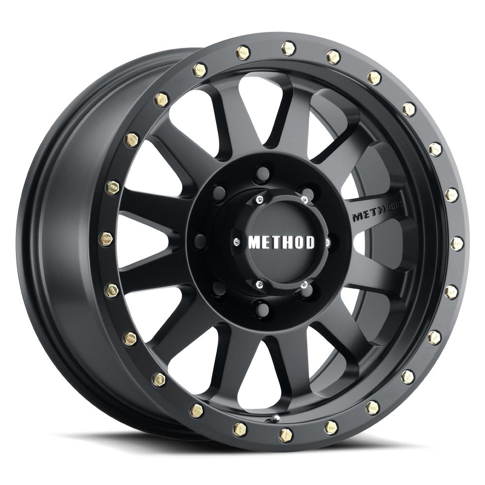 Aluminum Wheels 20x10 Double Standard MR304 Bolt Pattern 8 On 165.1 Offset -18 Lip Size 3.9 Matte Black MB Method