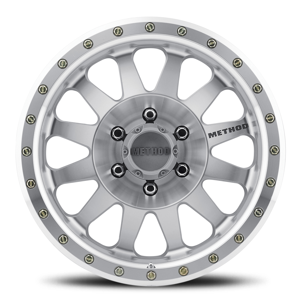 Aluminum Wheels 17x8.5 Double Standard MR304 Bolt Pattern 6 On 139.7 Offset 0 Lip Size 2.6 Machined SL Clear Coat Method