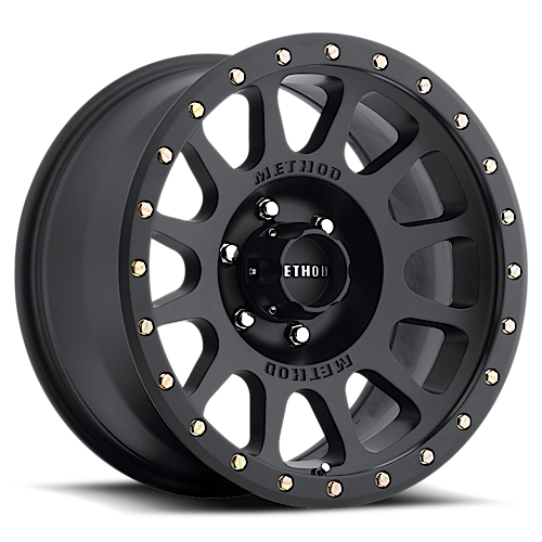 Aluminum Wheels 20x9 NV MR305 Bolt Pattern 6 On 139.7 Offset 18 Lip Size 1.42 Matte Black MB Method
