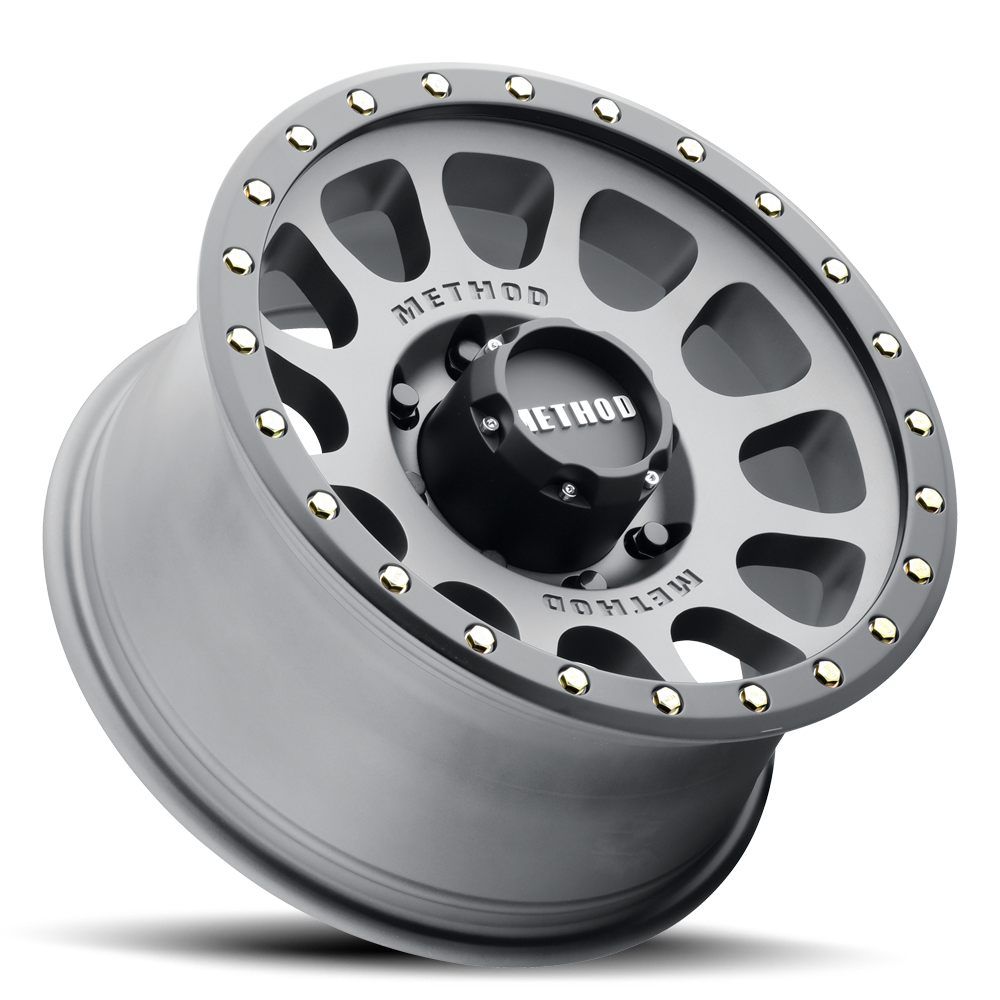 Aluminum Wheels 20x9 NV MR305 Bolt Pattern 8 On 165.1 Offset 18 Lip Size 1.42 Titanium TT Matte Black Lip Method