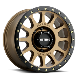 Aluminum Wheels 20x9 NV MR305 Bolt Pattern 8 On 170 Offset 18 Lip Size 1.42 Method Bronze BRZ Black Street Loc Method