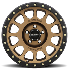 Aluminum Wheels 17x8.5 NV MR305 Bolt Pattern 5 On 127 Offset 0 Lip Size 1.3 Method Bronze BRZ Black Street Loc Method