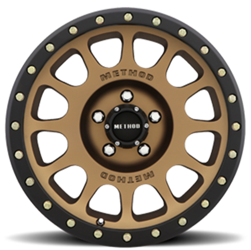 Aluminum Wheels 17x8.5 NV MR305 Bolt Pattern 5 On 139.7 Offset 0 Lip Size 1.3 Method Bronze BRZ Black Street Loc Method