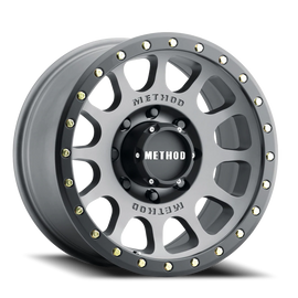 Aluminum Wheels 17x8.5 NV MR305 Bolt Pattern 8 On 165.1 Offset 0 Lip Size 1.3 Titanium TT Matte Black Lip Method