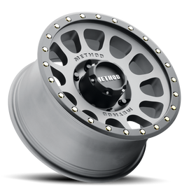 Aluminum Wheels 17x8.5 NV MR305 Bolt Pattern 8 On 165.1 Offset 0 Lip Size 1.3 Titanium TT Matte Black Lip Method