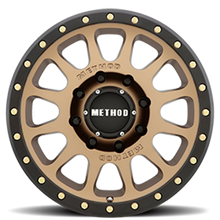 Load image into Gallery viewer, Aluminum Wheels 17x8.5 NV MR305 Bolt Pattern 8 On 165.1 Offset 0 Lip Size 1.3 Method Bronze BRZ Black Street Loc Method