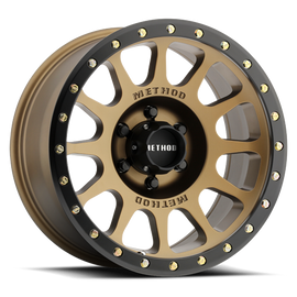 Aluminum Wheels 18x9 NV MR305 Bolt Pattern 6 On 135 Offset 0 Lip Size 1.34 Method Bronze BRZ Black Street Loc Method