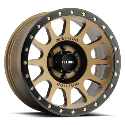 Aluminum Wheels 18x9 NV MR305 Bolt Pattern 6 On 135 Offset 18 Lip Size 1.38 Method Bronze BRZ Black Street Loc Method