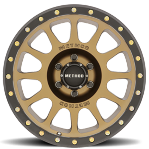 Aluminum Wheels 18x9 NV MR305 Bolt Pattern 6 On 135 Offset 18 Lip Size 1.38 Method Bronze BRZ Black Street Loc Method
