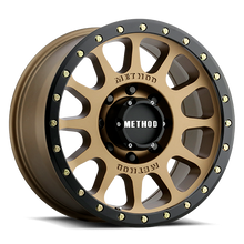 Load image into Gallery viewer, Aluminum Wheels 18x9 NV HD MR305 Bolt Pattern 8 On 180 Offset 18 Lip Size 1.38 Method Bronze BRZ Black Street Loc Method