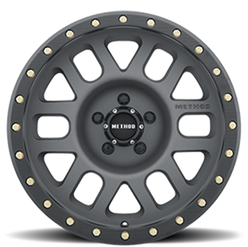 Aluminum Wheels 17x8.5 Grid MR309 Bolt Pattern 5 On 150 Offset 0 Lip Size 1.61 Titanium GY Black Street Loc Method