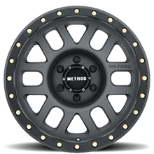 Load image into Gallery viewer, Aluminum Wheels 18x9 Grid MR309 Bolt Pattern 6 On 135 Offset 18 Lip Size 1.65 Titanium GY Black Street Loc Method