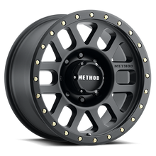Load image into Gallery viewer, Aluminum Wheels 18x9 Grid MR309 Bolt Pattern 8 On 165.1 Offset 18 Lip Size 1.65 Matte Black MB Method