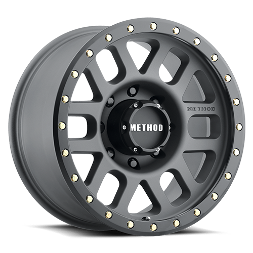 Aluminum Wheels 18x9 Grid MR309 Bolt Pattern 8 On 165.1 Offset 18 Lip Size 1.65 Titanium GY Black Street Loc Method