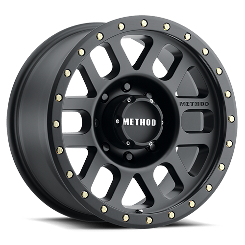 Aluminum Wheels 18x9 Grid MR309 Bolt Pattern 8 On 180 Offset 18 Lip Size 1.65 Matte Black MB Method