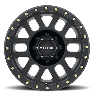 Aluminum Wheels 18x9 Grid MR309 Bolt Pattern 8 On 180 Offset 18 Lip Size 1.65 Matte Black MB Method