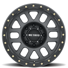 Load image into Gallery viewer, Aluminum Wheels 18x9 Grid MR309 Bolt Pattern 8 On 180 Offset 18 Lip Size 1.65 Titanium GY Black Street Loc Method