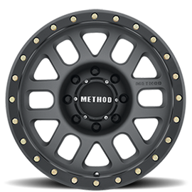 Aluminum Wheels 18x9 Grid MR309 Bolt Pattern 8 On 180 Offset 18 Lip Size 1.65 Titanium GY Black Street Loc Method