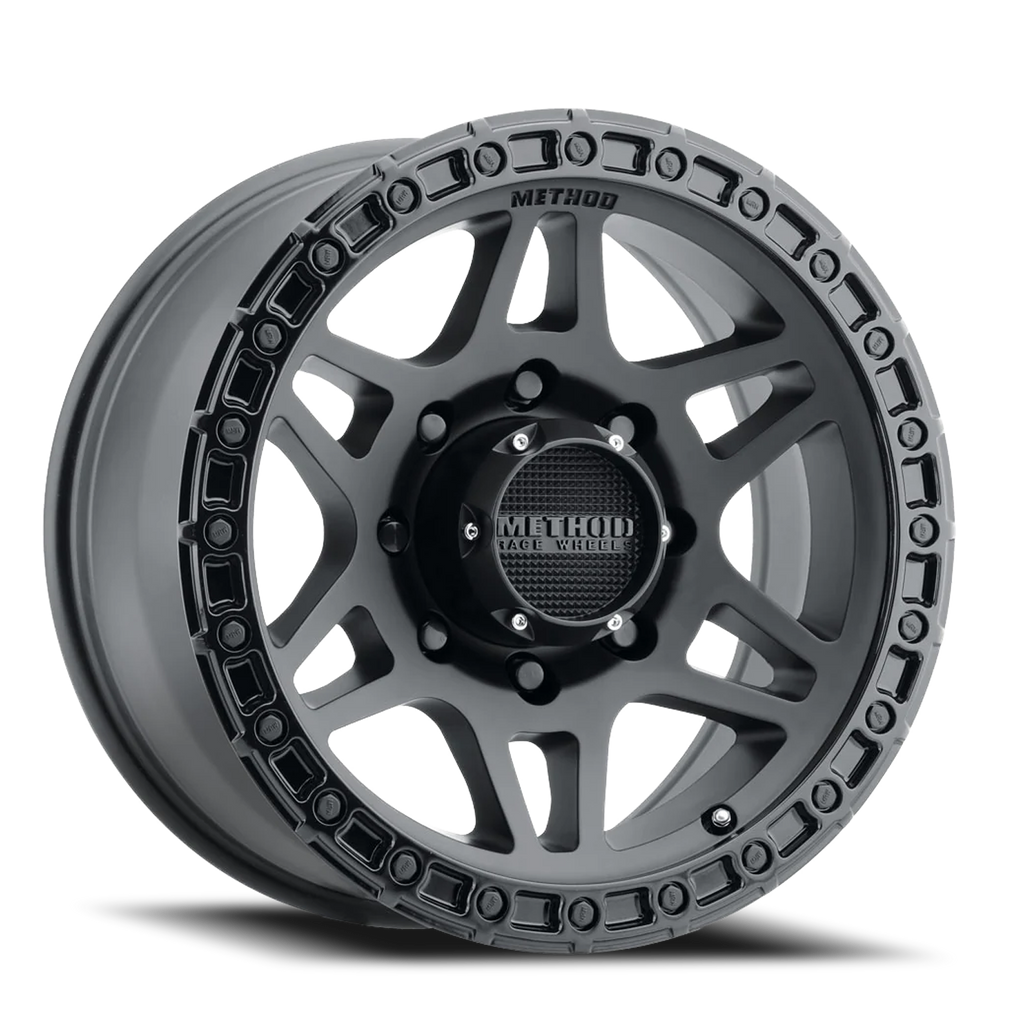 Aluminum Wheels 17x8.5 MR312 Bolt Pattern 8 On 170 Offset 0 Lip Size 0.98 Double Matte Black MBGL Gloss Black Lip Method