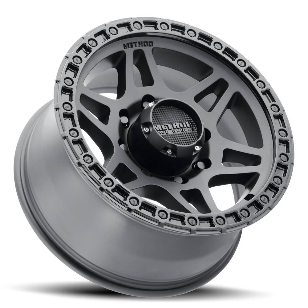 Aluminum Wheels 17x8.5 MR312 Bolt Pattern 8 On 170 Offset 0 Lip Size 0.98 Double Matte Black MBGL Gloss Black Lip Method