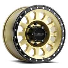 Load image into Gallery viewer, Aluminum Wheels 17x8.5 MR315 Bolt Pattern 8 On 165.1 Offset 25 Lip Size 1.89 Gold GD Black Street Loc Method