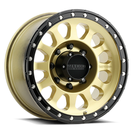 Aluminum Wheels 17x8.5 MR315 Bolt Pattern 8 On 165.1 Offset 25 Lip Size 1.89 Gold GD Black Street Loc Method