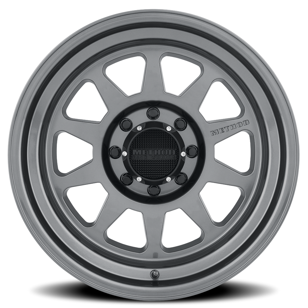 Aluminum Wheels 20x10 MR316 Bolt Pattern 8 On 180 Offset -18 Lip Size 3.03 Gloss Titanium TT Method
