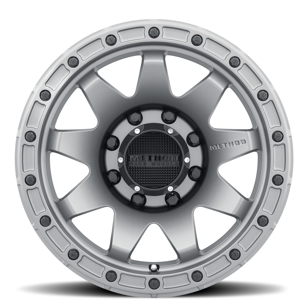 Aluminum Wheels 18x9 MR317 Bolt Pattern 8 On 165.1 Offset 18 Lip Size 0.83 Matte Titanium GY Method