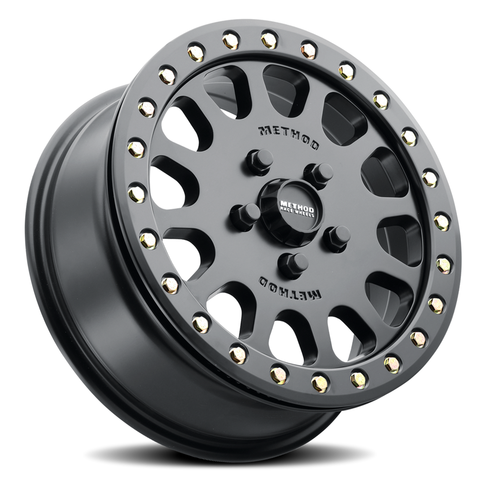 Aluminum Wheels 15x6 MR401 Beadlock UTV Bolt Pattern 5 On 114.3 Offset 49 Lip Size 0 Matte Black MB Method