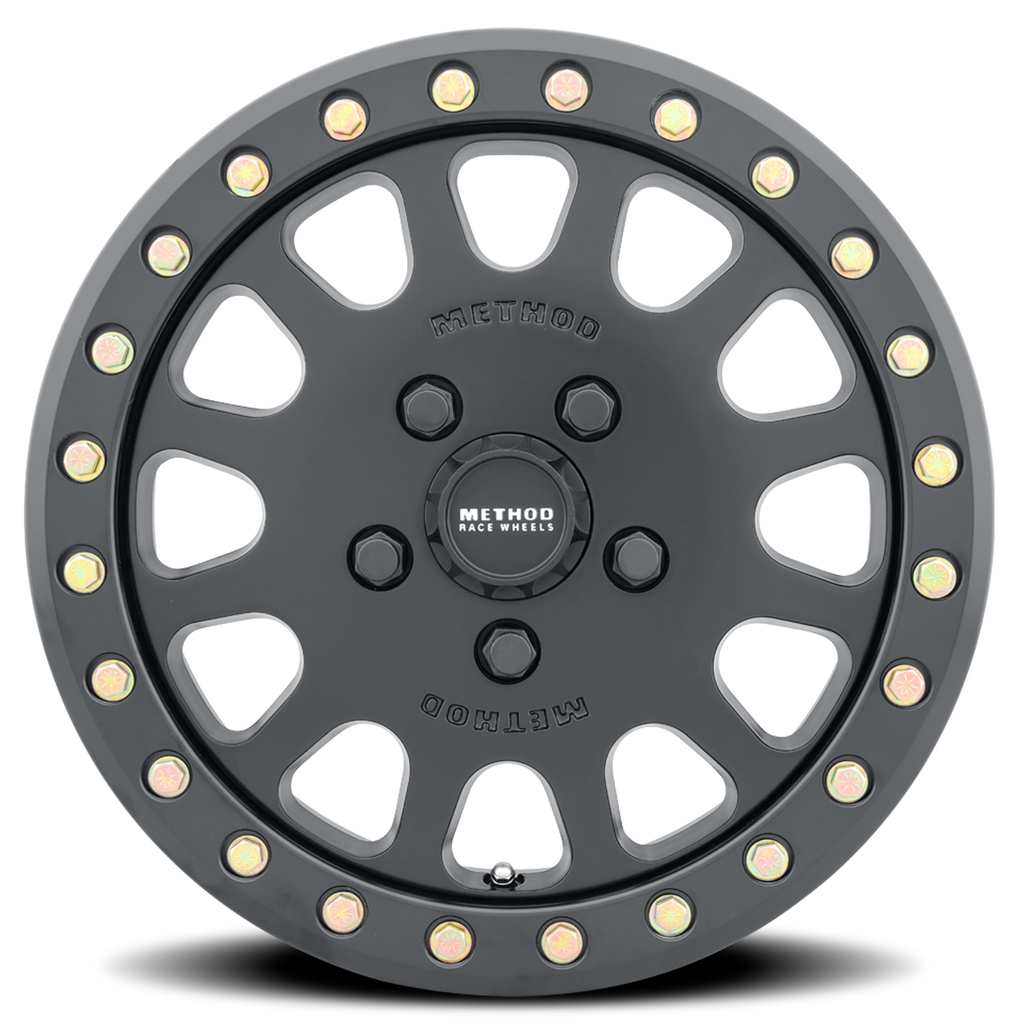 Aluminum Wheels 15x6 MR401 Beadlock UTV Bolt Pattern 5 On 114.3 Offset 49 Lip Size 0 Matte Black MB Method