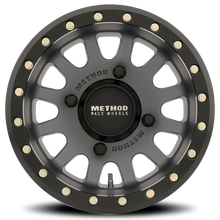 Load image into Gallery viewer, Aluminum Wheels 15x6 MR401 Beadlock UTV Bolt Pattern 5 On 114.3 Offset 49 Lip Size 0 Titanium GY Matte Black Ring Method