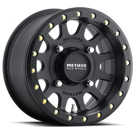 Aluminum Wheels 15x7 MR401 Beadlock UTV Bolt Pattern 5 On 114.3 Offset 38 Lip Size 0.79 Matte Black MB Method