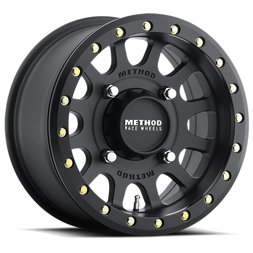 Aluminum Wheels 15x7 MR401 Beadlock UTV Bolt Pattern 4 On 156 Offset 13 Lip Size 1.77 Matte Black MB Method