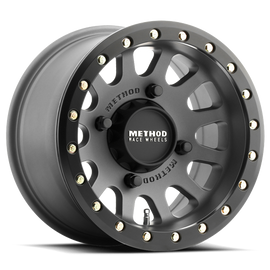 Aluminum Wheels 15x7 MR401 Beadlock UTV Bolt Pattern 4 On 156 Offset 13 Lip Size 1.77 Titanium GY Matte Black Ring Method
