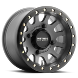 Method Race Wheels MR40157047843B Aluminum Wheels 15x7 MR401 Beadlock UTV Bolt Pattern 4 On 136 Offset 13 Lip Size 1.77 Titanium GY Matte Black Ring Method